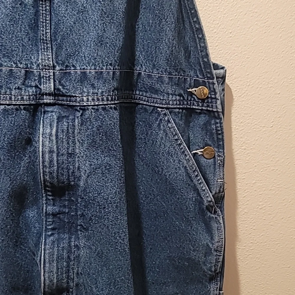 carhartt Men Vintage Workwear Overalls Loose Fit Carpenter Blue Jean 42x32 EUC - Picture 5 of 16